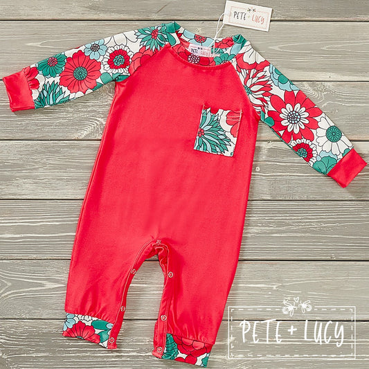 Christmas Bunches of Flowers Romper/Shirt
